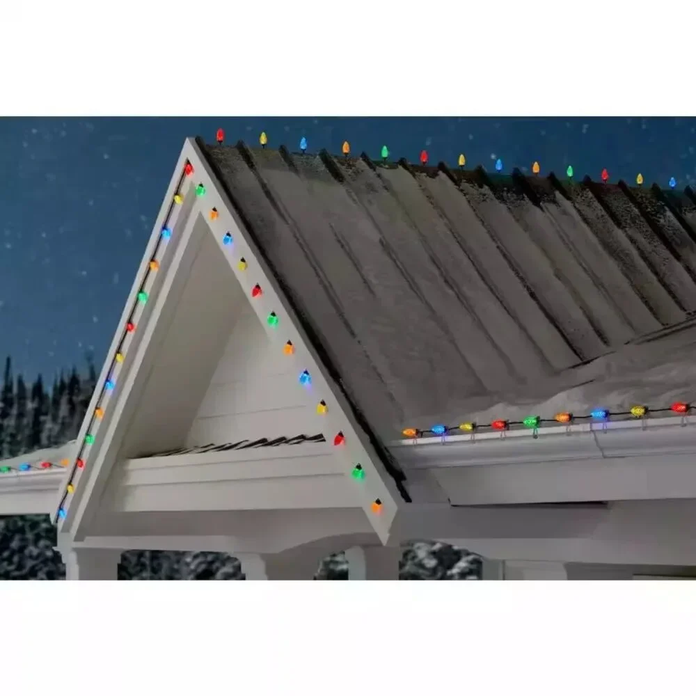 100 Count Multi-Colored Faceted C9 LED Lights Home Accents Holiday Home Depot